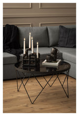 Halstow, coffee table Ø80 - smoked glass