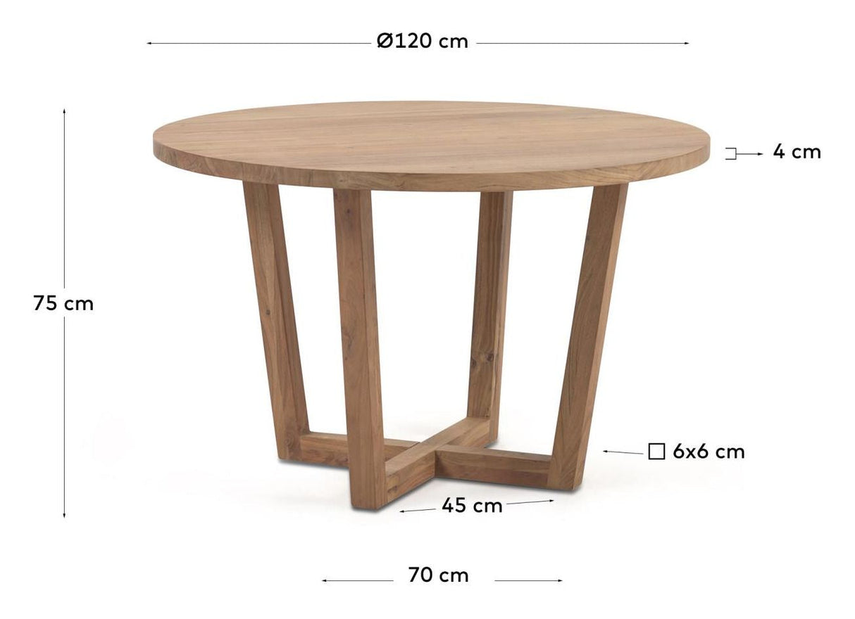 Nahla Dining table Ø120 - Acacia wood