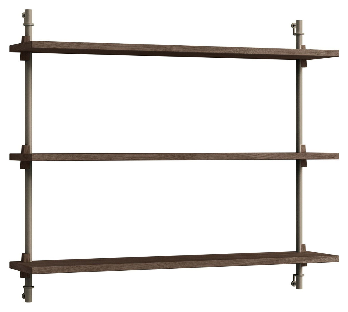 Wall Shelving, 1 bay, 3 shelves, H:65, Smoked Oak/Gray