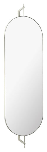 Rotating Mirror, Oval, Beige