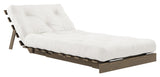 Roots 90 Sofa bed, Brown lacquered pine, Natural