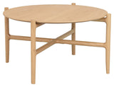 Holton Coffee Table, Ø80, Lacquered Oak