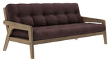 Grab Sofa bed, Brown lacquered pine, Brown