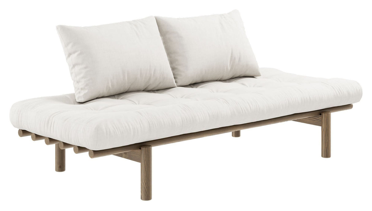 Pace Daybed Sofa bed, Brown lacquered pine, Off white