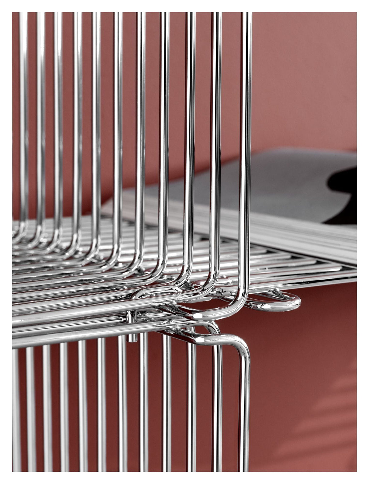 Panton Wire Wire Wire Rack Single, D38, Chrome