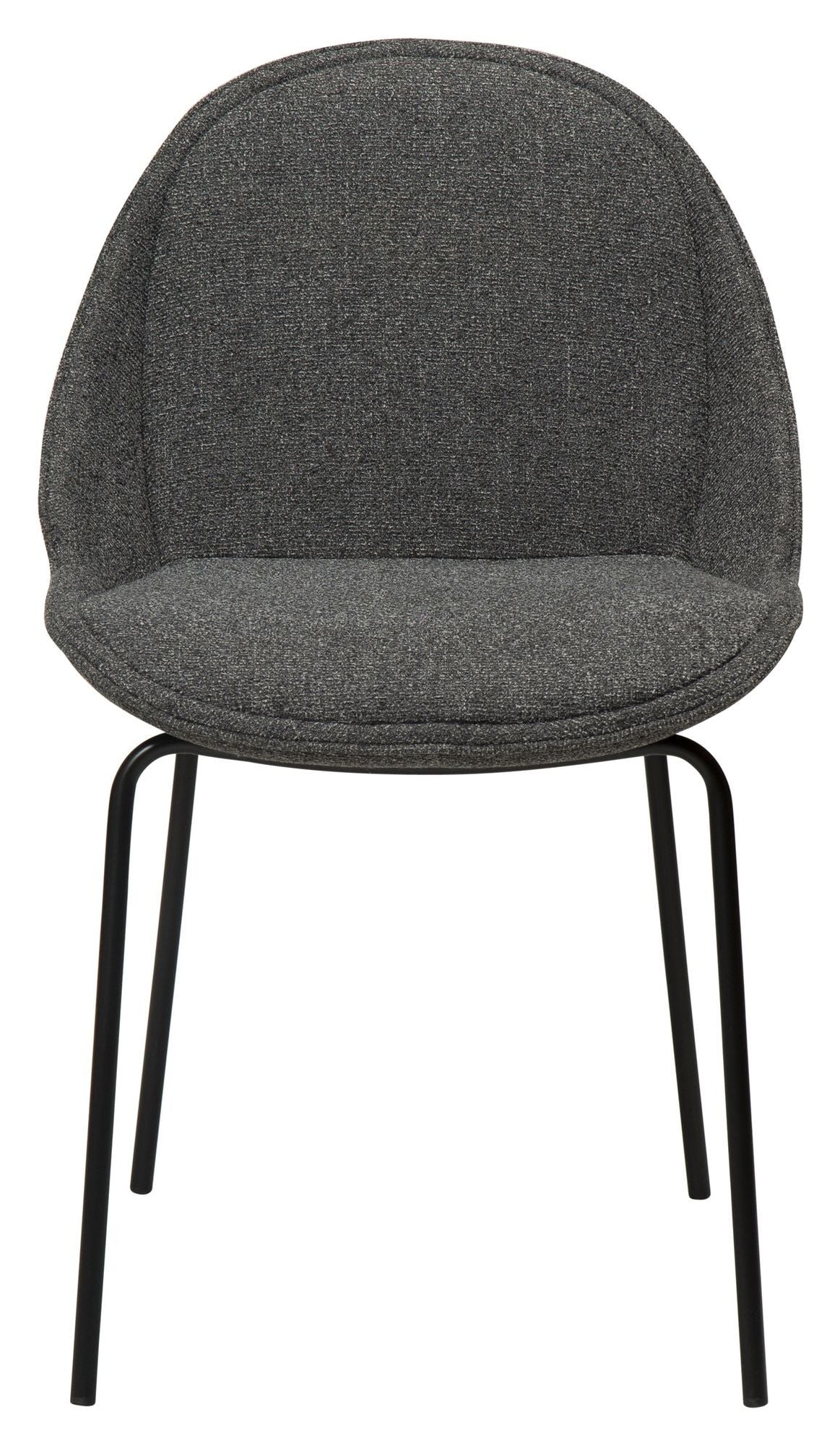 Arch Dining chair, pebble gray bouclé fabric