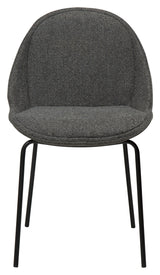 Arch Dining chair, pebble gray bouclé fabric