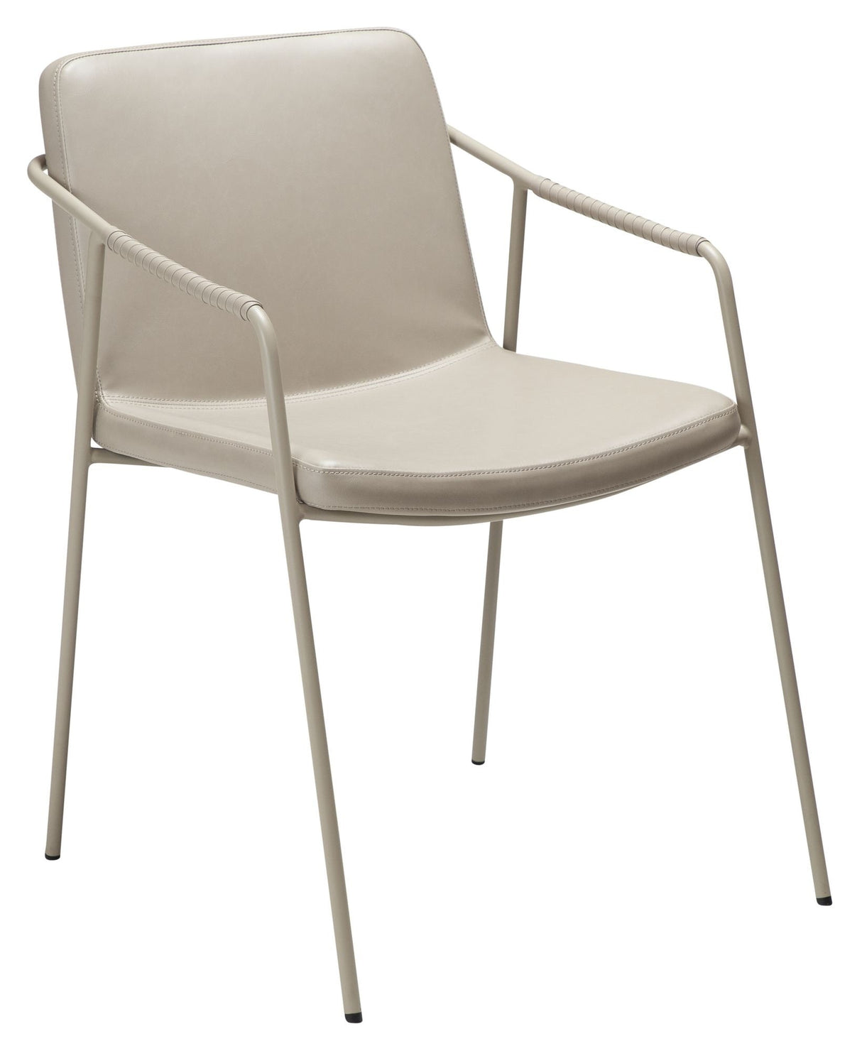 Boto Dining chair with armrests, Gray leatherette