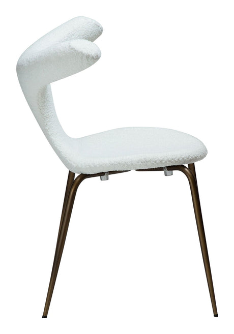 BULL Dining chair, White/beige Fabric