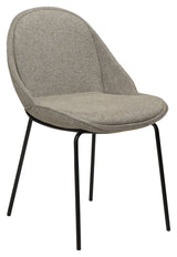 Arch Dining chair, pebble earth bouclé fabric