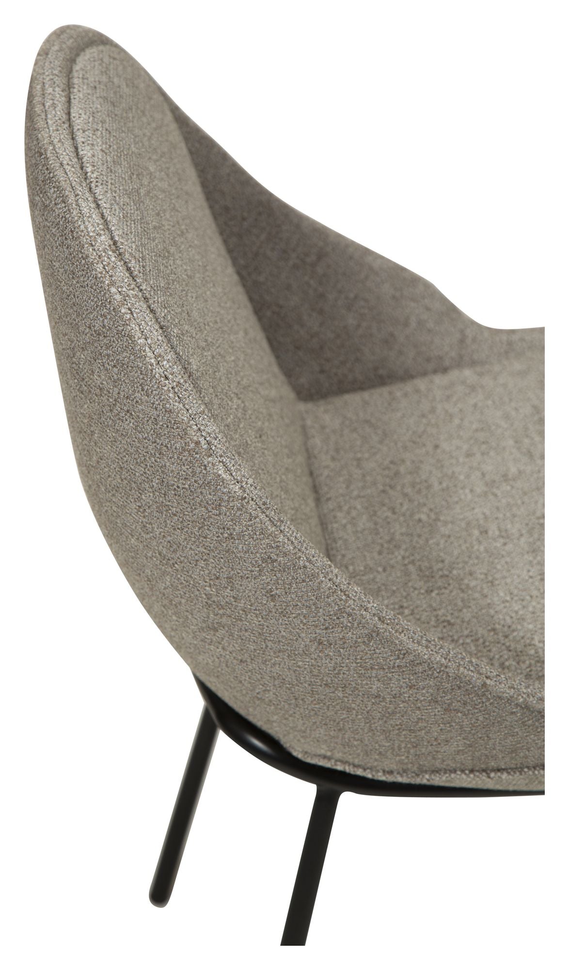 Arch Dining chair, pebble earth bouclé fabric