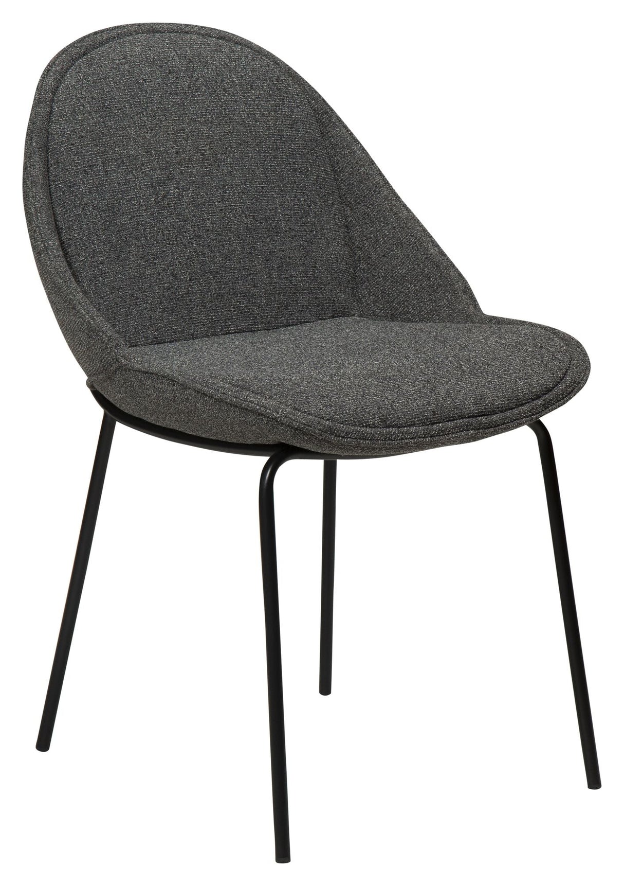 Arch Dining chair, pebble gray bouclé fabric