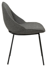 Arch Dining chair, pebble gray bouclé fabric