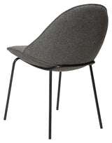 Arch Dining chair, pebble gray bouclé fabric