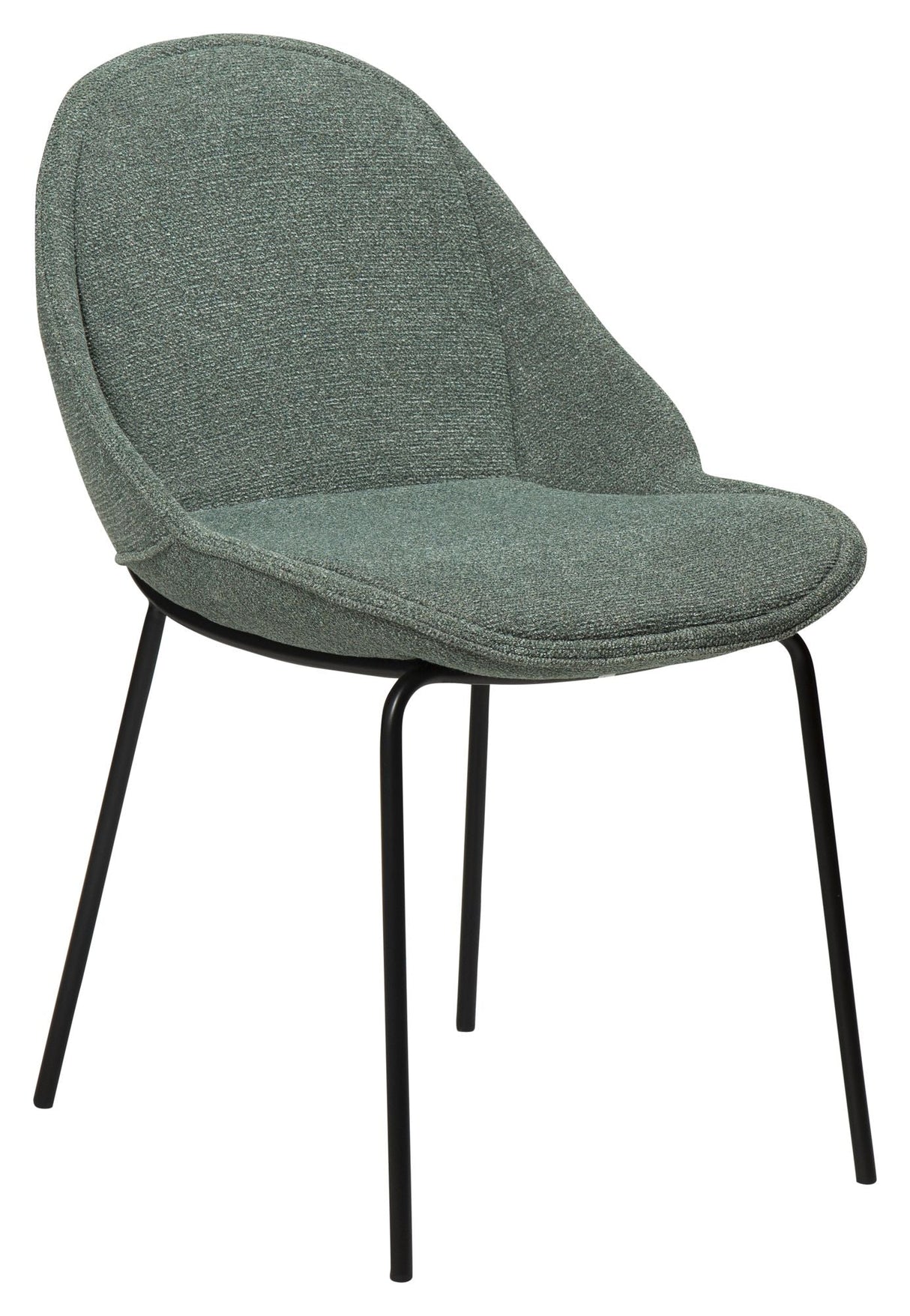 Arch Dining chair, pebble green bouclé fabric