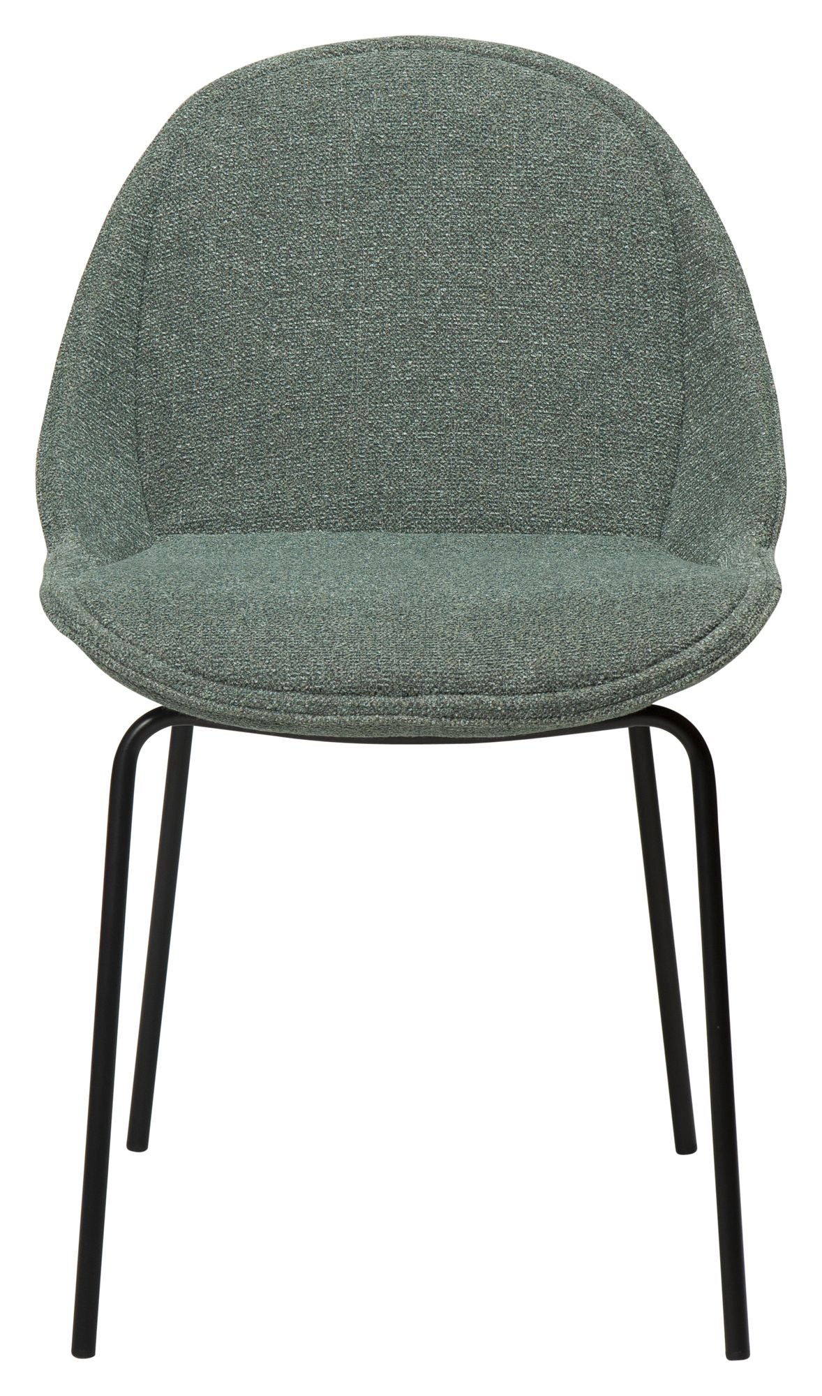 Arch Dining chair, pebble green bouclé fabric