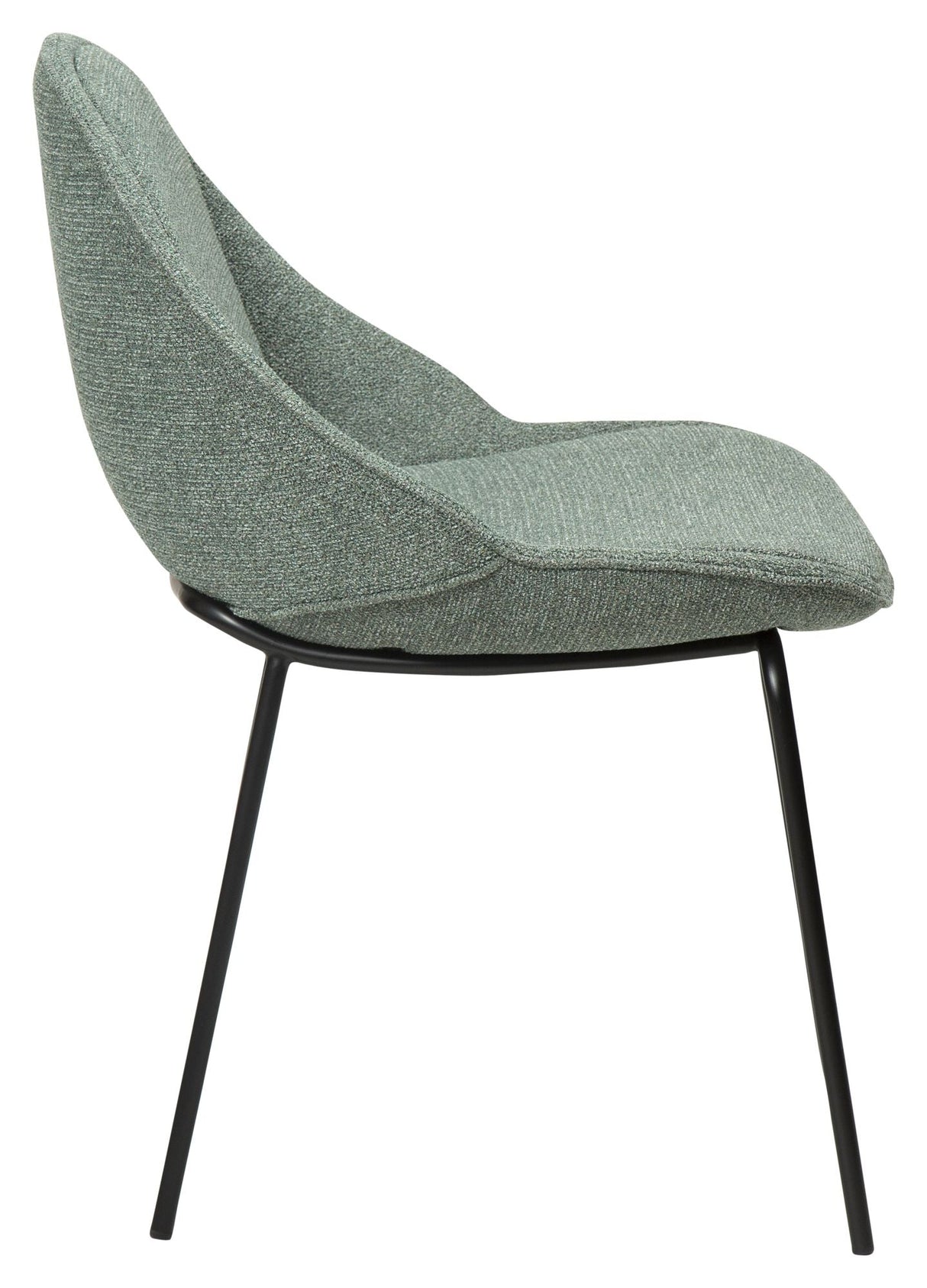 Arch Dining chair, pebble green bouclé fabric