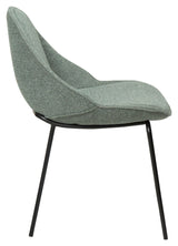 Arch Dining chair, pebble green bouclé fabric