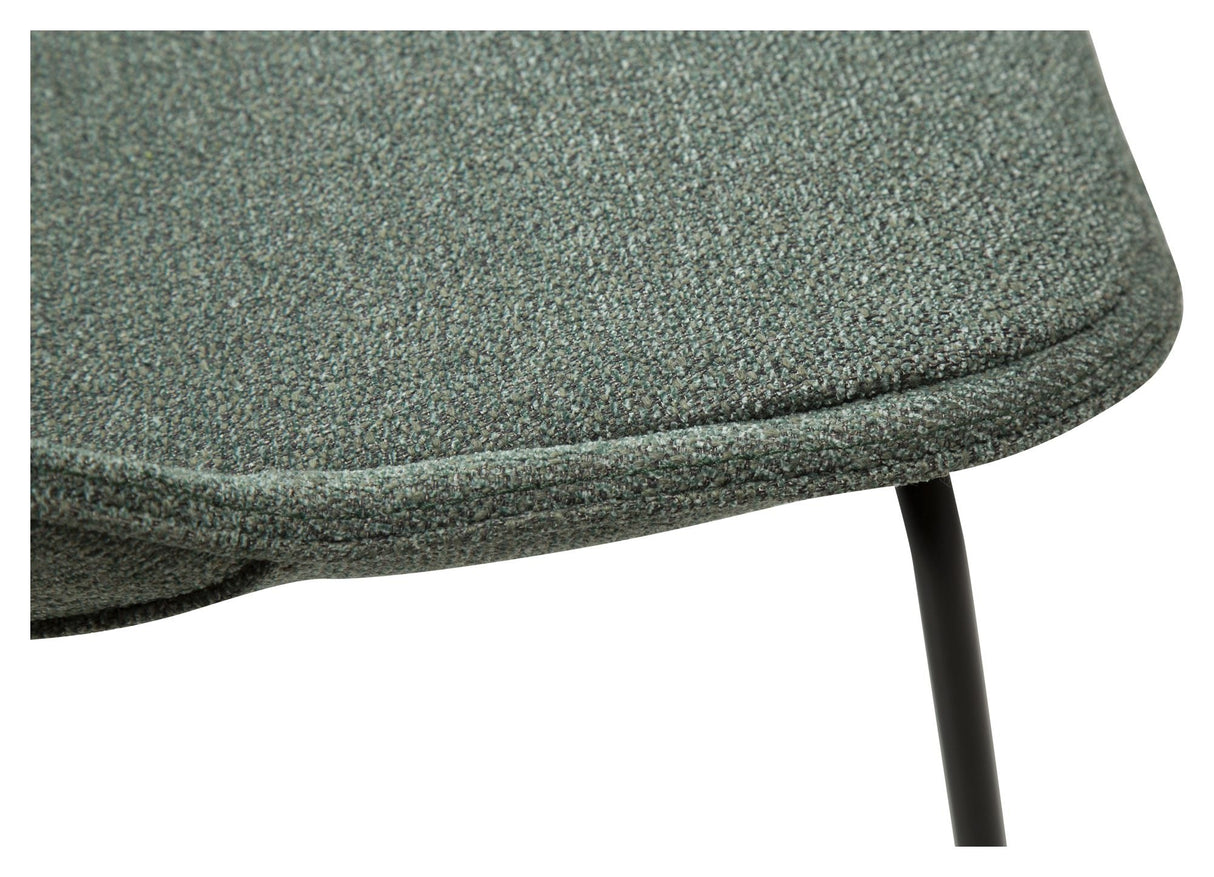 Arch Dining chair, pebble green bouclé fabric