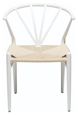 Delta Dining chair, White w. Nature seat