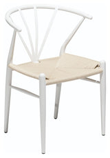 Delta Dining chair, White w. Nature seat