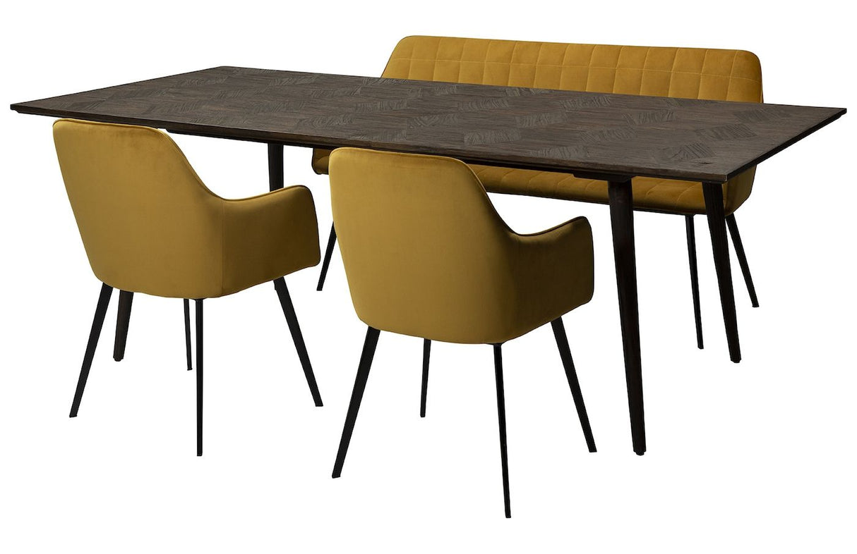 Diamond Dining Table Recycled Elm Wood, 220x100