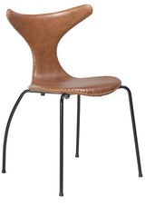 Dolphin Dining chair, Light brown leather