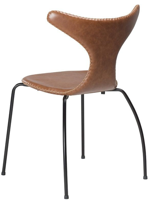 Dolphin Dining chair, Light brown leather