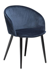 Dual Dining Chair, Midnight Blue Velvet