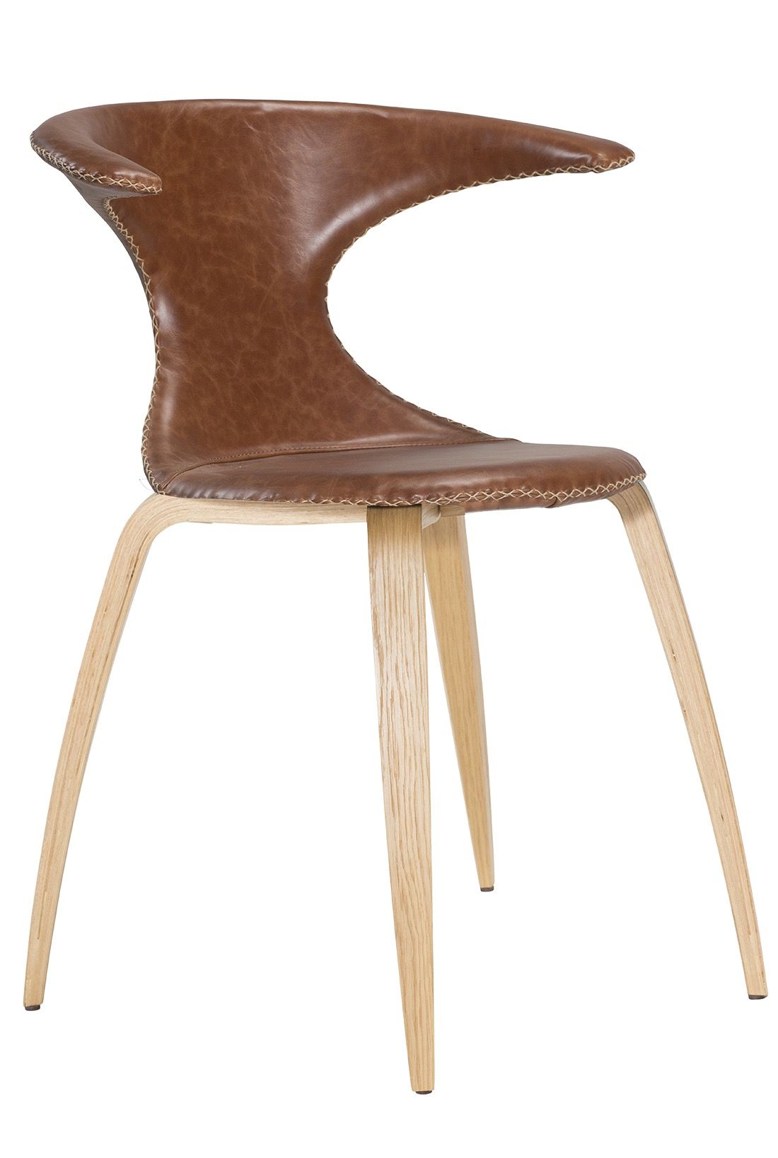 Flair Dining chair Brown leather/oak