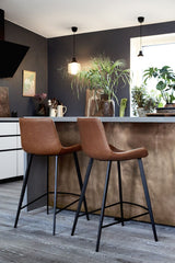 Hype bar stool Light brown leatherette, SH: 65cm