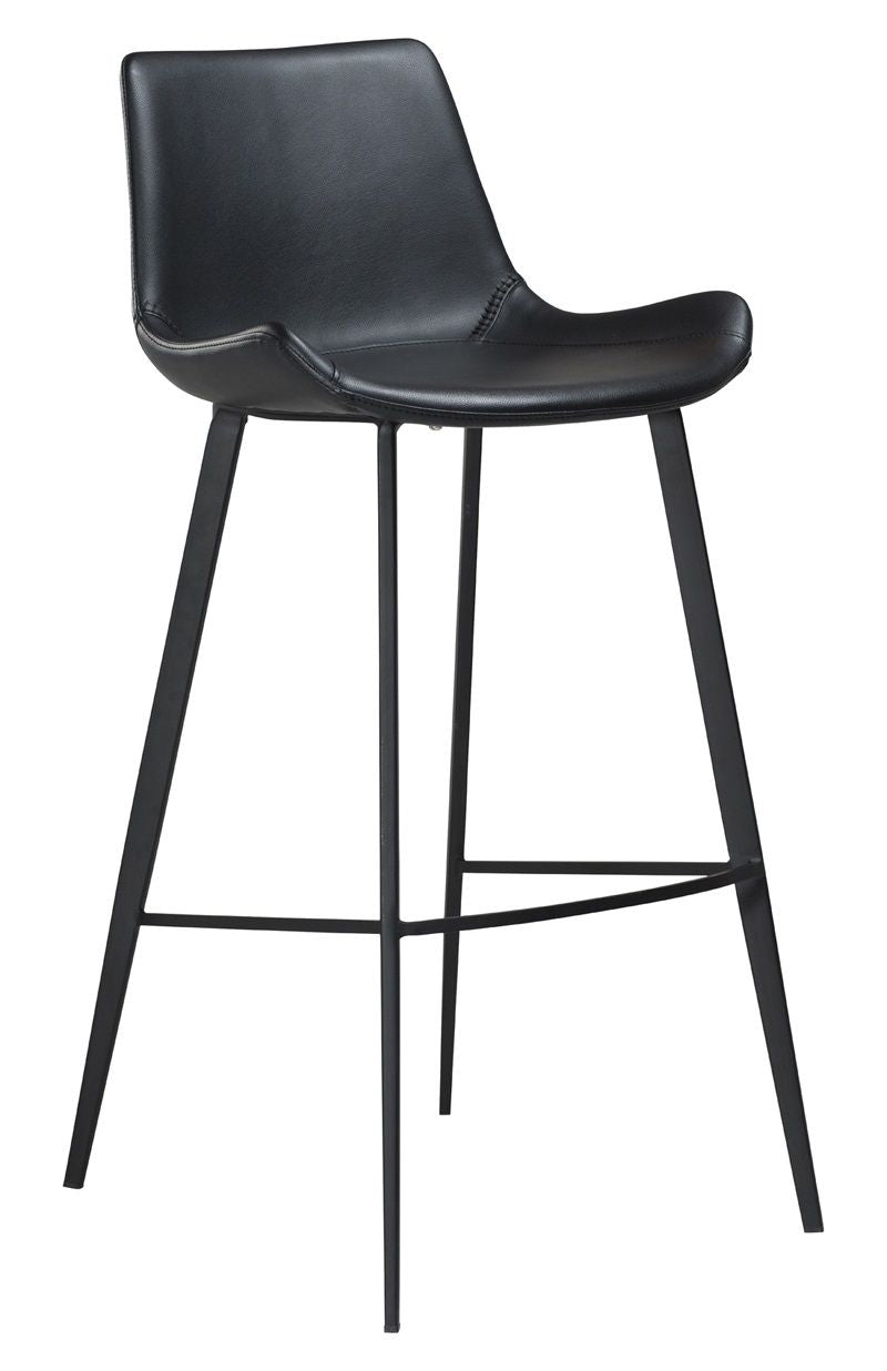 Hype bar stool, Black leatherette, SH: 65cm