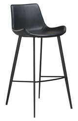 Hype bar stool, Black leatherette, SH: 65cm