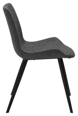 Hype Dining chair, pebble gray bouclé fabric