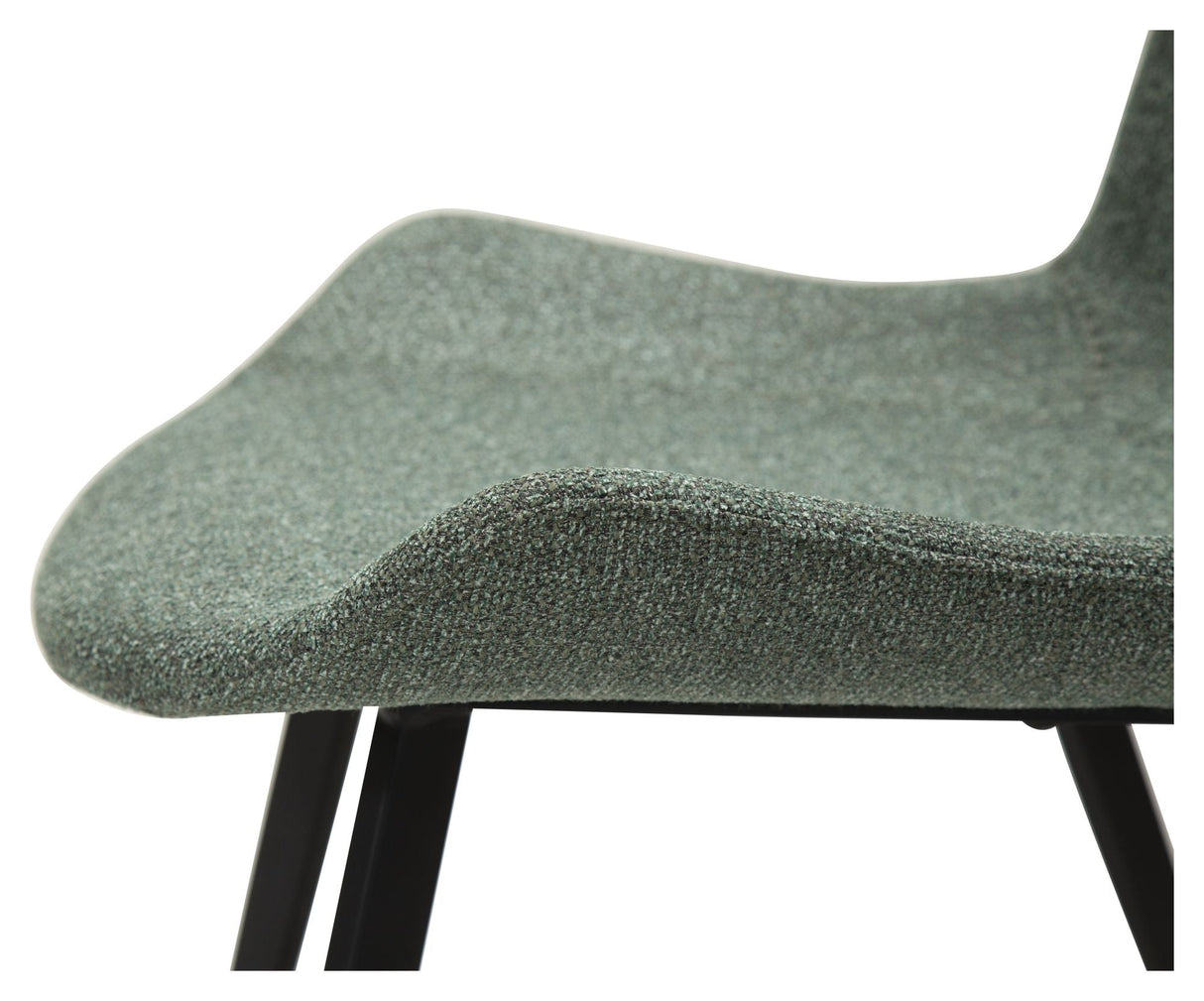 Hype Dining chair, pebble green bouclé fabric