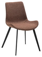 Hype Dining chair, pebble red bouclé fabric