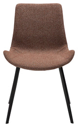 Hype Dining chair, pebble red bouclé fabric