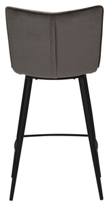 Join bar stool, Alu-Gray Velour, SH: 67cm