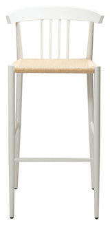 Sava Bar stool, beige paper rope/White frame