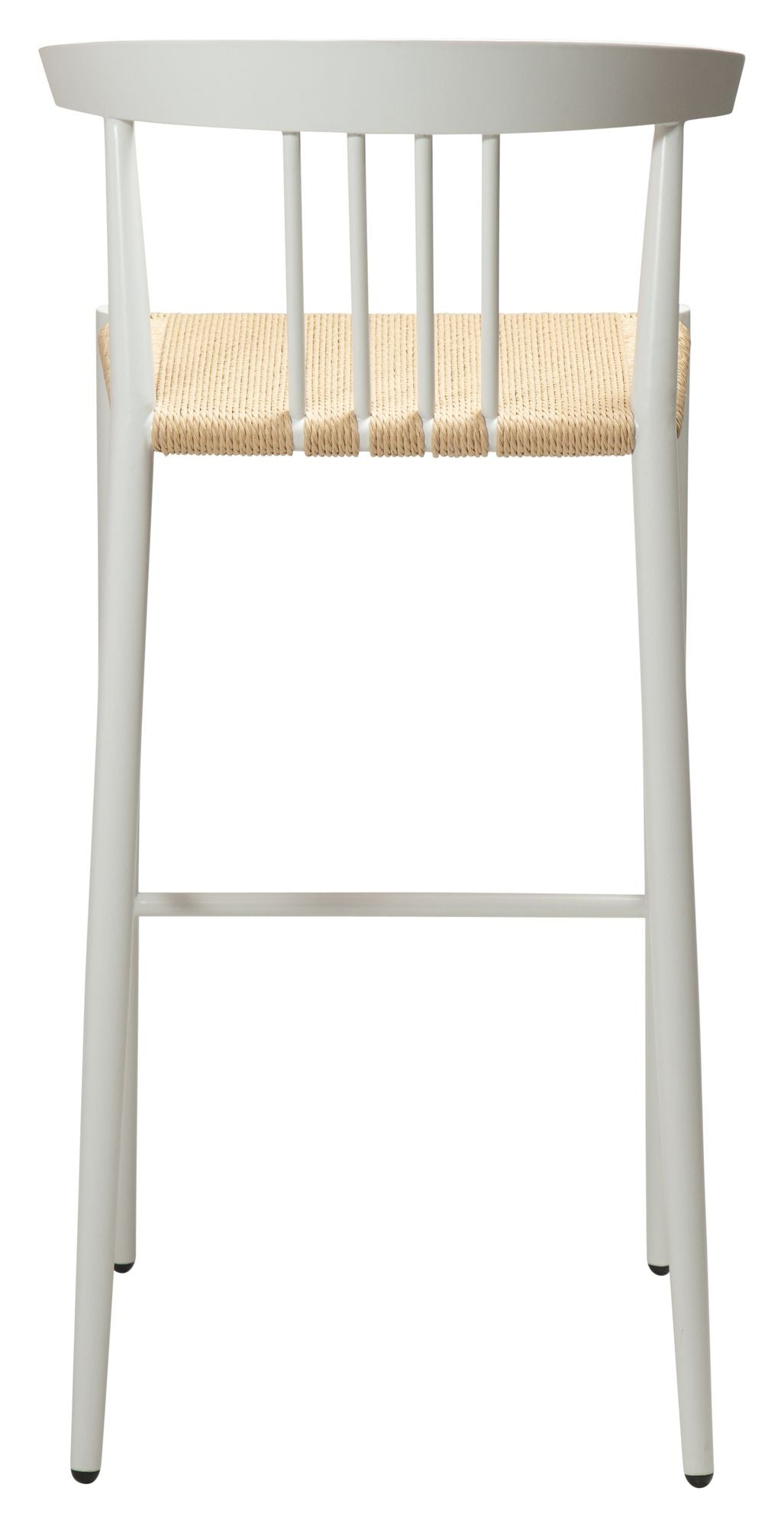 Sava Bar stool, beige paper rope/White frame