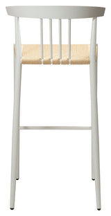 Sava Bar stool, beige paper rope/White frame