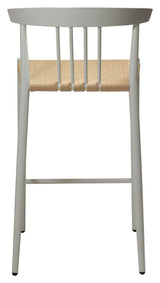 Sava bar stool SH: 66.50cm, beige paper rope/White frame