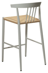 Sava bar stool SH: 66.50cm, beige paper rope/White frame