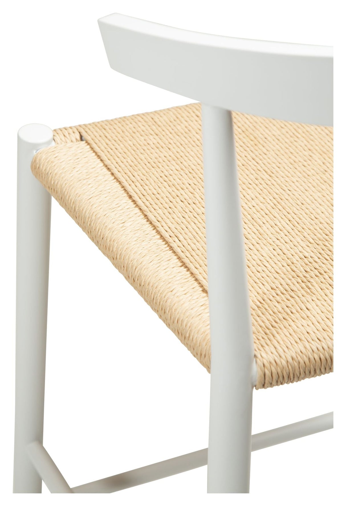 Sava bar stool SH: 66.50cm, beige paper rope/White frame