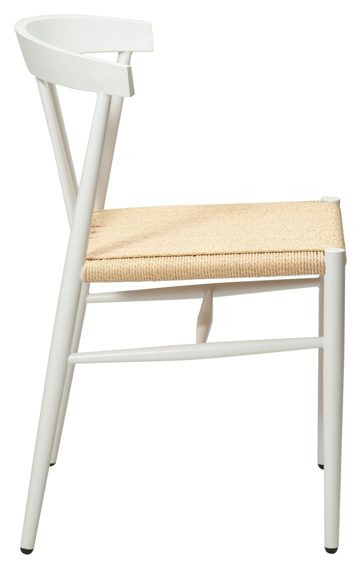 Sava Dining chair, beige paper rope/white frame