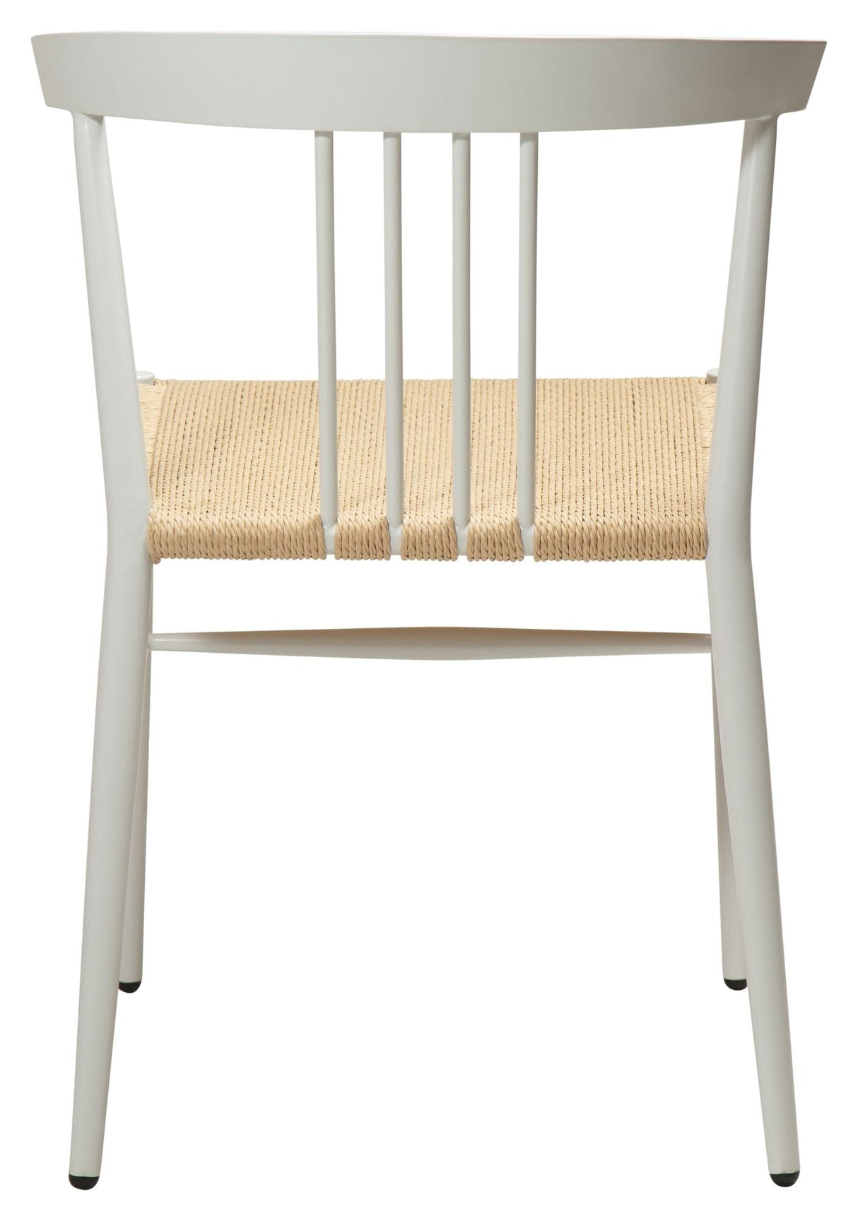 Sava Dining chair, beige paper rope/white frame