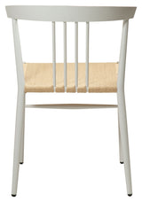 Sava Dining chair, beige paper rope/white frame