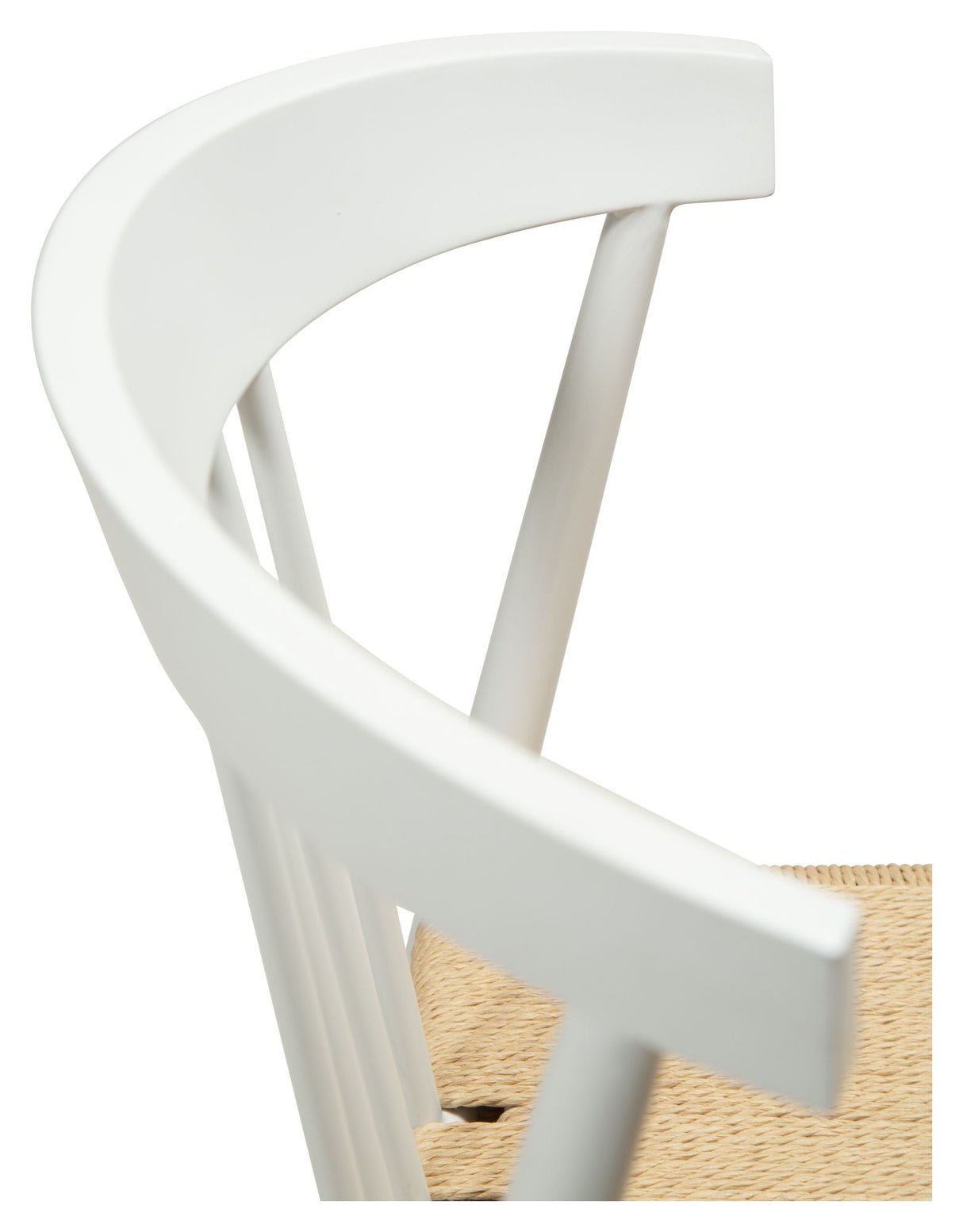 Sava Dining chair, beige paper rope/white frame