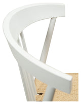 Sava Dining chair, beige paper rope/white frame