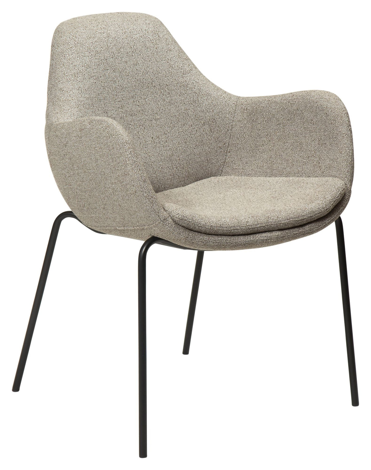 Zimmer Dining chair with arm, pebble earth bouclé fabric